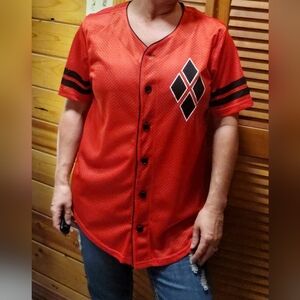 DC Comics Harley Quinn Jersey Red and Black Small